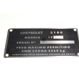 Plaqueta Chassi De Identif Chevrolet Brasil