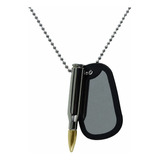 Plaqueta De Identificação Militar Dog Tag Cromado - Bélica