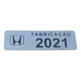 Plaqueta Etiqueta Ano Fabricação 2021 Honda