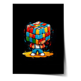 Plaquinha Decorativa Quadro Cubo Mágico Geek Quebra Cabeça
