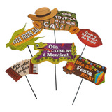 Plaquinhas Divertidas De Festa Junina - 10 Unidades