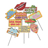 Plaquinhas Divertidas P/ Decoração Festa Junina Kit 10 Un