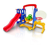 Playground 5x1 Escorregador Balanço Cesta Basquete Gol