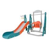 Playground Infantil 3x1 Balanço Escorregador Cesta Basquete