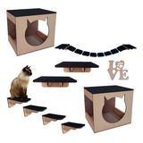 Playground Para Gato 9 Pcs Ponte Prateleira Degrau Caixa (g)