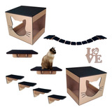 Playground Para Gato 9 Pcs Ponte Prateleira Degrau Caixa
