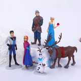 Playset Frozen Miniaturas Boneca Elsa, Anna, Olaf, Hanz 5 Pc