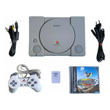 Playstation 1 Fat Completo - Controle + Memory Card + Cabos + Brinde + Frete Grátis ( Sem Amarelados )