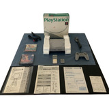 Playstation 1 Fat Scph-5500 Original Completo Serial Batendo Com Jogos