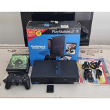 Playstation 2 Desbl. Na Caixa + Controle Original + 7 Jogos.