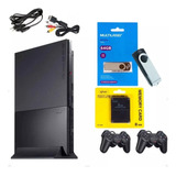 Playstation 2 + Memory Card 16mb +pendrive 64gb + 2 Controles +skin Original Opl