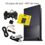 Playstation 2 Pendrive 64gb Opl (sem Leitor Dvd) 1 Controle + Memory Card