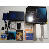Playstation 2 Ps2 Fat Midnight Blue Bloqueado Japonês Serial Batendo + Caixa + Hd + Modem + Acessórios