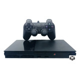 Playstation 2 Slim/01 Controle Com Fio Preto/05 Jogos Físicos Usado