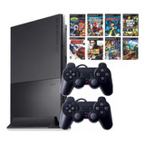 Playstation 2 Slim Promoção Barato Ps2+ 2controles+5 Jogos !