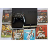 Playstation 3 + Controle, Gta 5 , Pes , Fifa 19 