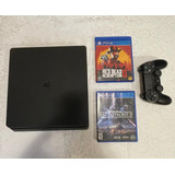 Playstation 4 - Usado - 1 Controle - 2 Jogos