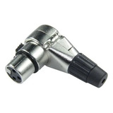 Plug Conector Metal Profissional Hjh Xlr Em L Femea Hx1065