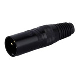 Plug Conector Metal Profissional Hjh Xlr Macho Hx082p Preto