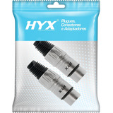 Plug Conector Xlr Fêmea 3 Pinos Hyx Hx001f 2 Unidades