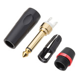 Plug P10 Mono + Xlr Cannon Macho Pt Vermelho C/10 De Cada 