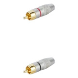 Plugue Rca Profissional Bk Red Banhado Ouro Hr009 Hjh Par
