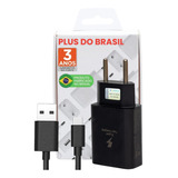 Plus Do Brasil Carregador Turbo Tipo C Para Samsung Motorola Xiaomi LG iPhone 15 - Com Cabo Blindado Premium Fabricado No Brasil