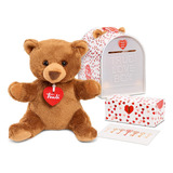 Plush Bear Trudi Love Box De 6,3 Polegadas Com Cartão De Men