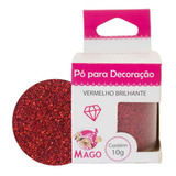 Pó Comestível Para Decoração Vermelho Brilhante 10gr Mago
