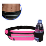Pochete Bolsa Celular Corrida Impermeável De Cintura Fitness Cor Rosa Desenho Do Tecido Liso