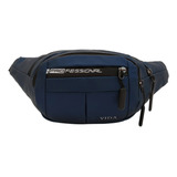 Pochete Masculina Bolsa Cintura Motoqueiro Multiuso Cor Azul_ Sem Argola