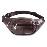 Pochete Masculina Bolsa Cintura Motoqueiro Multiuso Cor Marrom