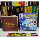 Pokémon Blue - Box + Manual Do Jogo (game Boy)