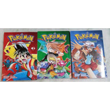 Pokemon Fire Red Leaf Green Manga Coleção Volumes 1 Ao 3 Completo