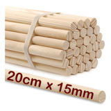 Poleiro Bastão De Madeira Pinus 10 Unidades 20cm X 15mm