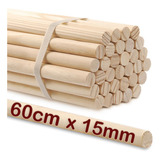 Poleiro Bastão De Madeira Pinus 10 Unidades 60cm X 15mm