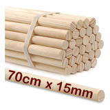 Poleiro Bastão De Madeira Pinus 10 Unidades 70cm X 15mm