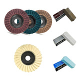 Polimento Lustro Disco Flap Feltro Alumínio Inox - Kit 7 Pçs
