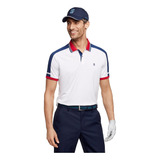 Polo Izod Golf - Branco/azul/vermelho - Tam S