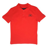 Polo Tommy Hilfiger Infantil Piquet Vermelho Fireworks 1985