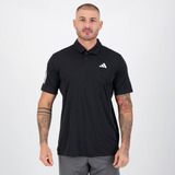 Polo adidas Club 3 Listras Preta
