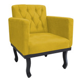 Poltrona Cadeira Classic Luiz Xv Amarelo Sala De Espera