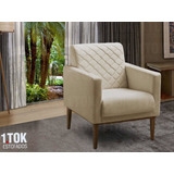 Poltrona Cadeira Decorativa Com Matelassê + 1 Puff