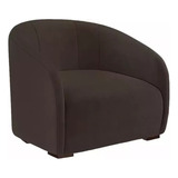 Poltrona Decorativa Julia Sala Recepção Clinica Suede Marrom