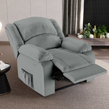 Poltrona Do Papai Reclinável Madrid Power Touch Pu Cinza