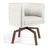 Poltrona Giratória Base Ka Betina D02 Linho Creme A-48