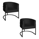 Poltrona Industrial Preto Kit 2 Lety Veludo Preto