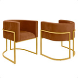 Poltrona Poltron Premium Luna Base Cobre Moderna 75 Cm.