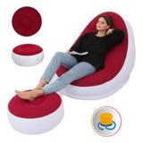 Poltrona Sofá Inflável Ultra Lounge + Puff Impermeável 