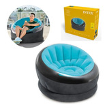 Poltrona Sofá Puff Inflável Empire Confortável Intex Cor Azul